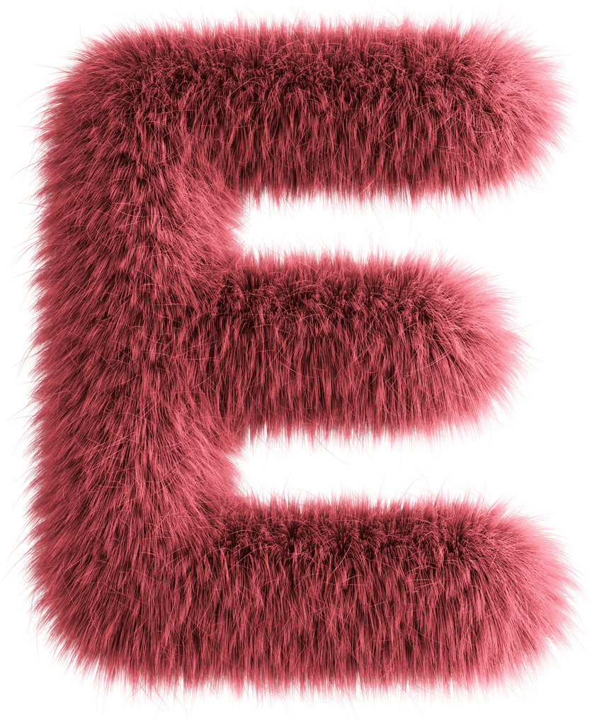 Red 3D Fluffy Letter E